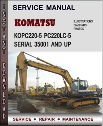 Komatsu Pc220 5 Serial 35001 And Up Workshop Manual