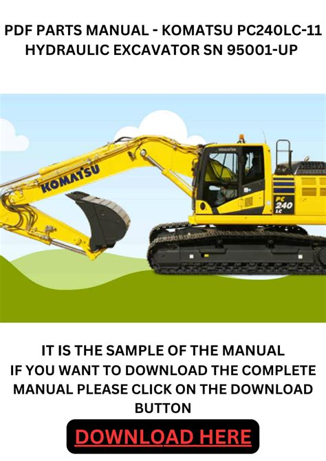 Komatsu Pc240lc 11 Hydraulic Excavator Service Manual 95001