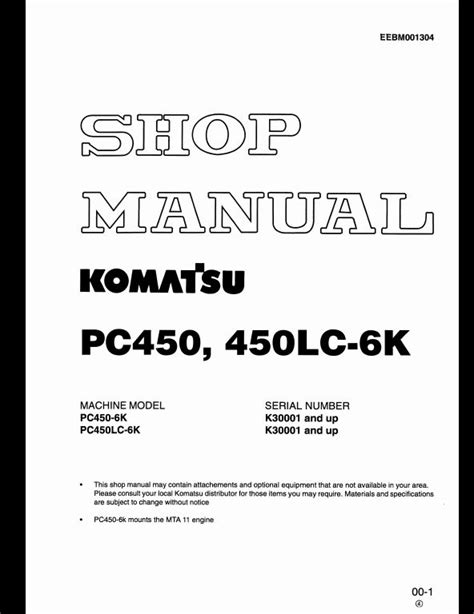 Komatsu Pc450 6k Pc450lc 6k Shop Manual