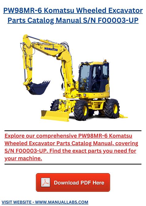 Komatsu Pw98mr 6 Hydraulic Excavator Service Repair Workshop Manual Download Sn F00003 And Up