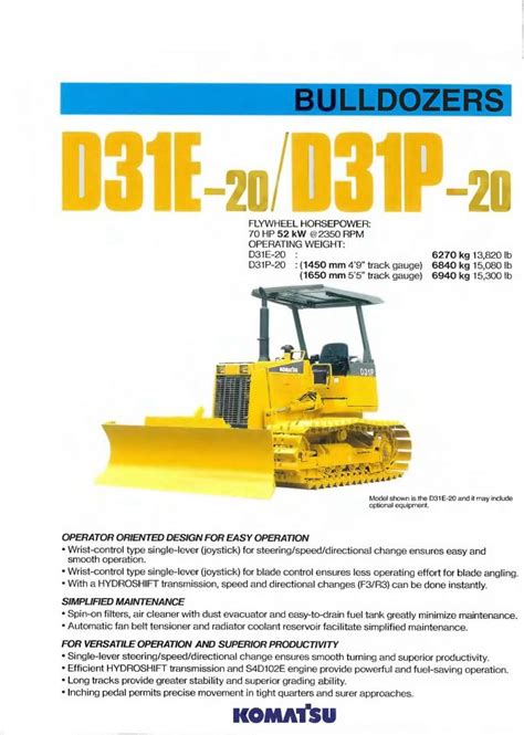 Komatsu Repair Manual Bulldozer D31p