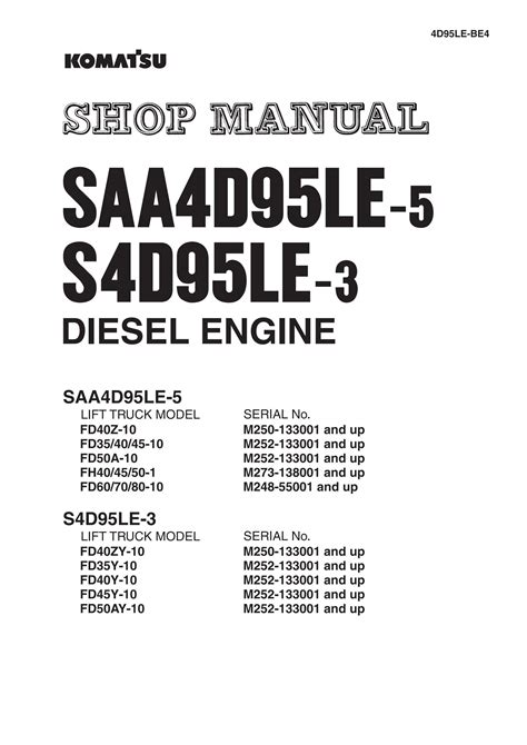 Komatsu S4d95le 3 Saa4d95le 3 95 3 Ser Engine Service Manual