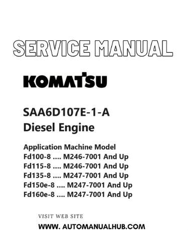 Komatsu Saa6d107e 1 Engine Service Manual