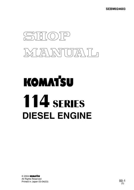 Komatsu Saa6d114e 2 Diesel Engine Service Repair Workshop Manual Download