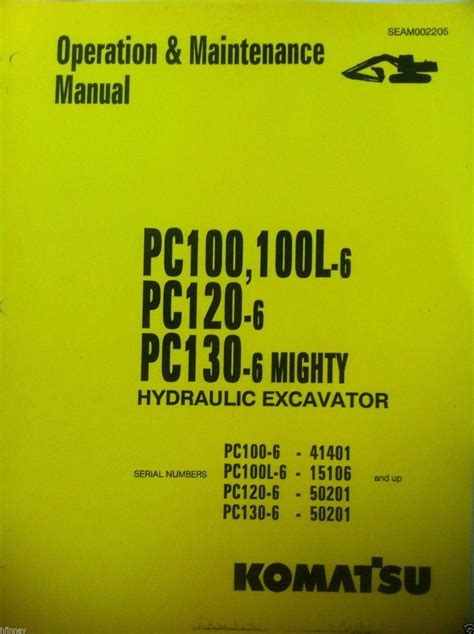 Komatsu Service Pc100 6 Pc120 6 Shop Manual Excavator Repair Book