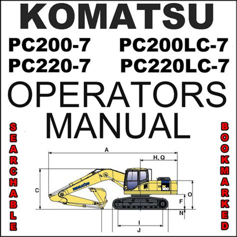 Komatsu Service Pc200 7 Pc200lc 7 Pc220 7 Pc220lc 7 Shop Manual Excavator Repair Book