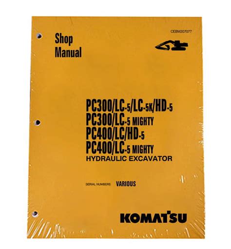 Komatsu Service Pc300 5 Pc300hd 5 Pc300lc 5 Pc300lc 5k Pc400hd 5 Pc400lc 5 Shop Manual Excavator Workshop Repair Book