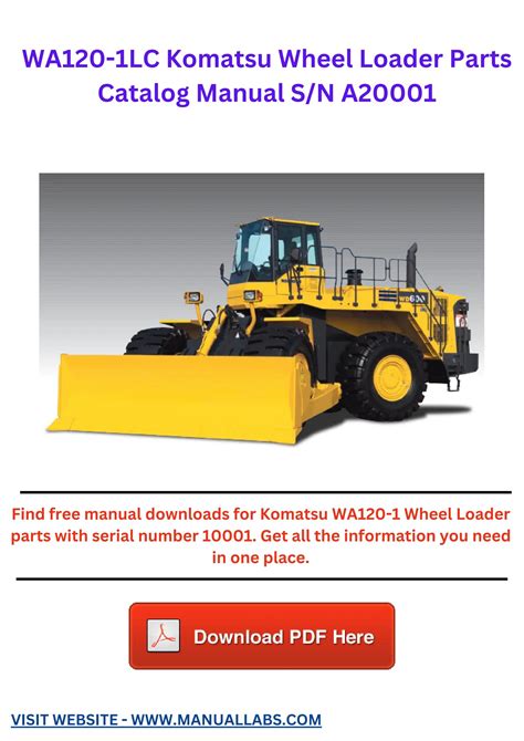 Komatsu Service Wa120 1lc Shop Manual Wheel Loader Workshop Repair Book