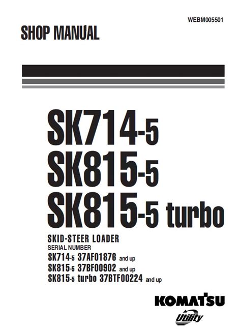 Komatsu Sk714 5 And Sk815 5 Shop Manual