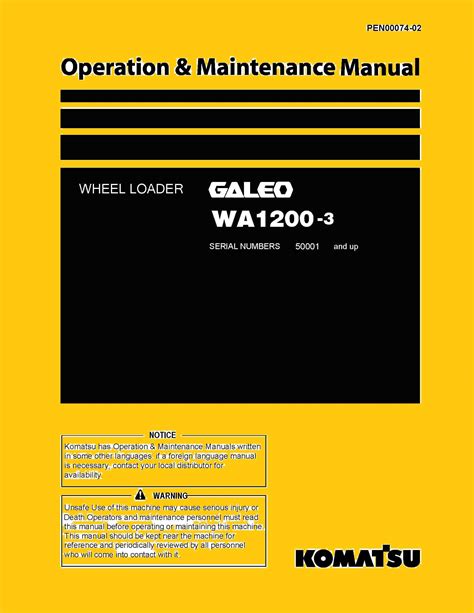 Komatsu Wa1200 3 Wheel Loader Service Manual Download