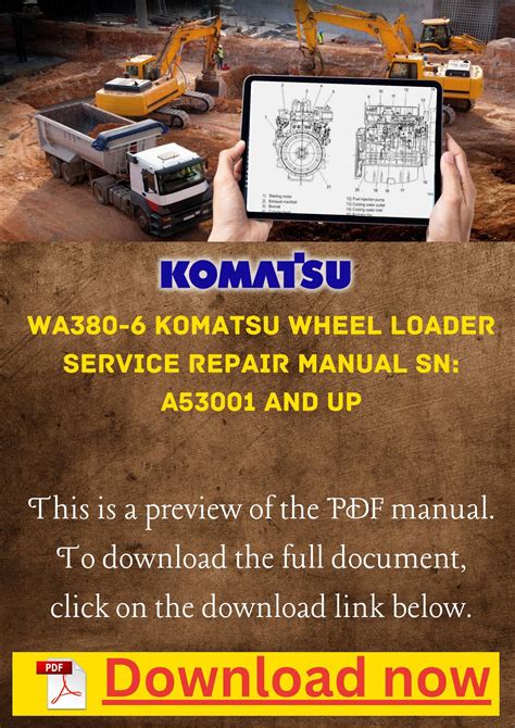 Komatsu Wa380 6 Wheel Loader Service Repair Factory Manual Instant Download Sn A53001 And Up