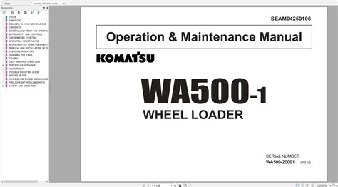 Komatsu Wa500 1 Wheel Loader Workshop Shop Manual