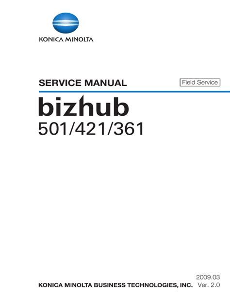 Konica Minolta Bizhub 361 421 501 Service Manual Fs