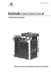 Konica Minolta Bizhub C360 C280 C220 Manual