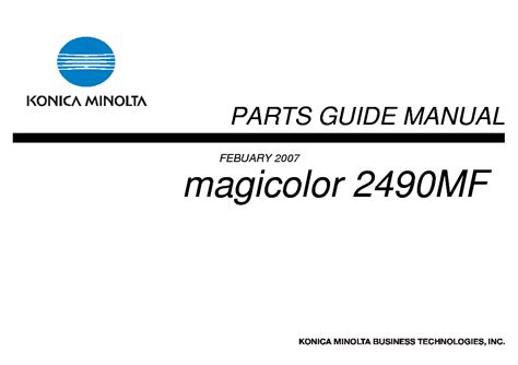 Konica Minolta Magicolor 2490mf Service Repair Manual