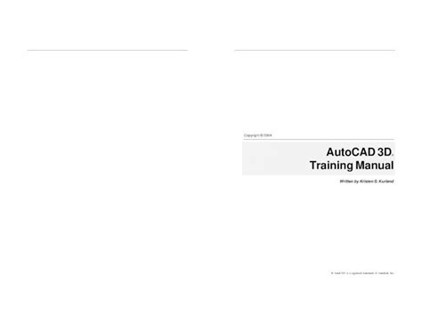 Kristen Kurland 3d Training Manual Autocad