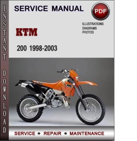 Ktm 200 1998 2003 Factory Service Repair Manual Download Pdf