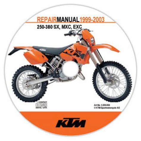 Ktm 250 300 380 Sx Mxc Exc 2001 Repair Service Manual