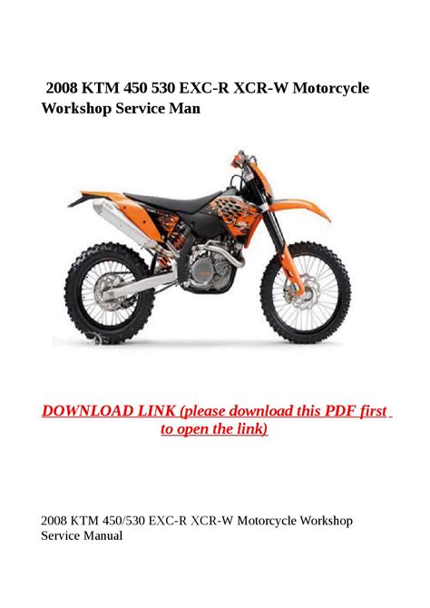 Ktm 450 530 Exc R Xcr W Motorcycle Service Repair Manual 2008