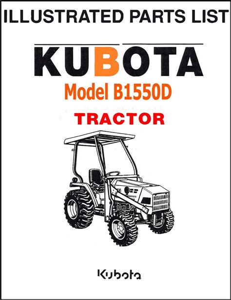 Kubota B1550d Tractor Illustrated Master Parts List Manual D