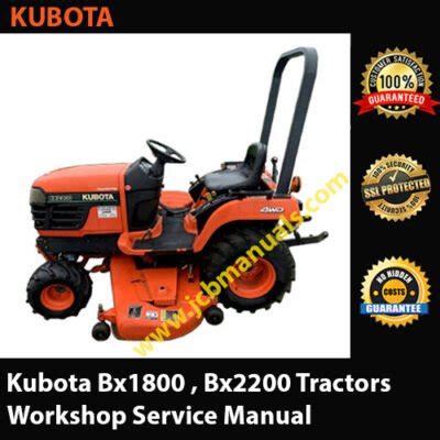 Kubota Bx1800 Bx2200 Compact Tractor Workshop Service Manual Pdf