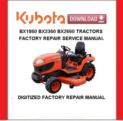 Kubota Bx1860 Bx2360 Bx2660 Factory Service Repair Manual