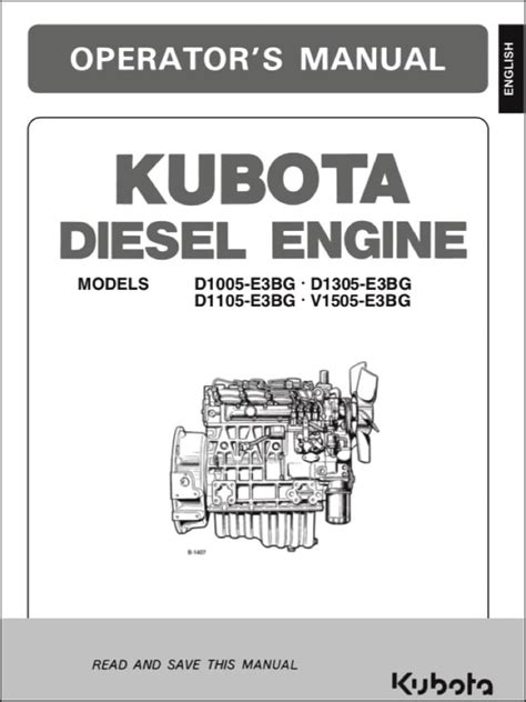 Kubota D905 B D1005 B D1105 T B Engines Workshop Manual