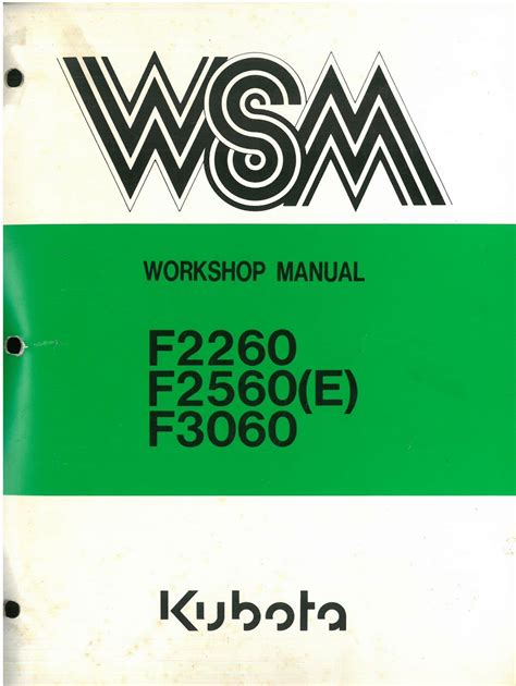 Kubota F2260 Tractor Workshop Repair Service Manual Pdf