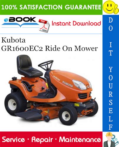 Kubota Gr1600ec2 Ride On Mower Service Repair Factory Manual