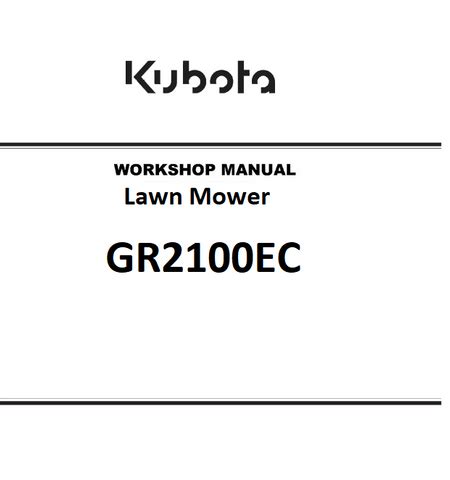 Kubota Gr2100ec Lawnmower Service Repair Workshop Manual