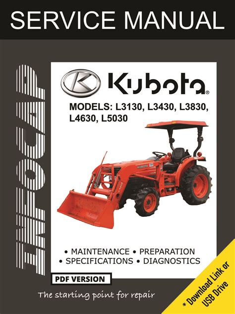 Kubota L3130 L3430 L3830 L4630 L5030 Tractor Service Repair Manual Download