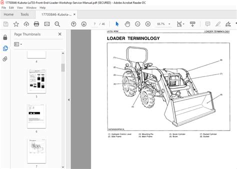 Kubota La703 Front End Loader Workshop Service Manual Pdf