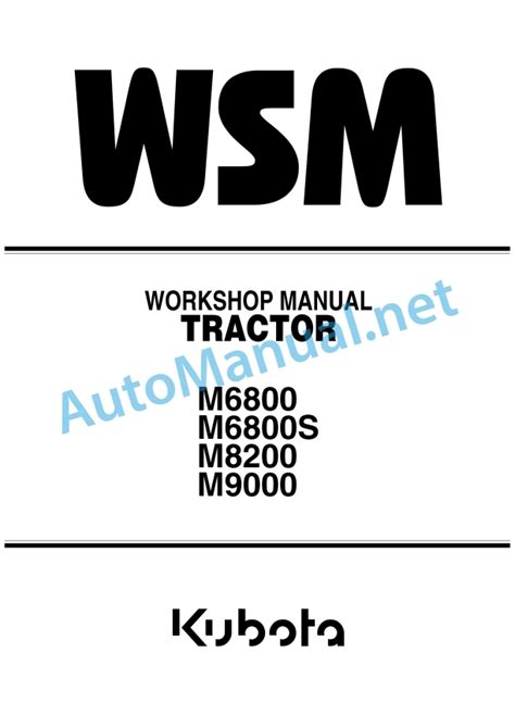 Kubota M6800s Tractor Workshop Repair Service Manual Pdf