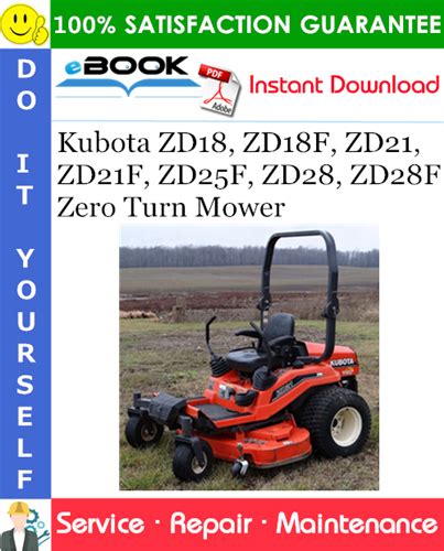 Kubota Models Zd18 Zd21 Zero Turn Mower Full Service Repair Manual