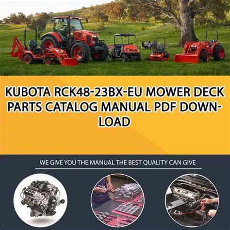 Kubota Rotary Mower Rck48 23bx Eu Repair Service Manual