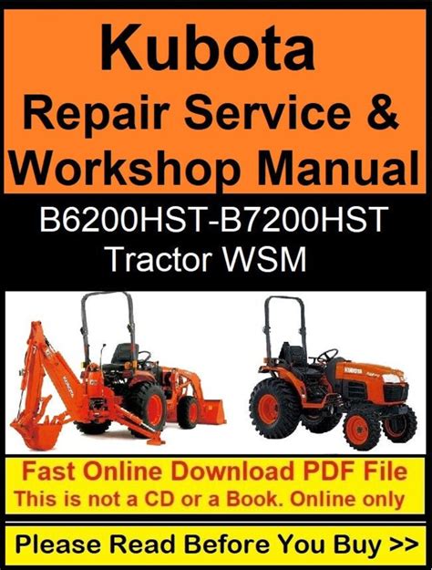 Kubota Tractor B6200hst B7200hst Workshop Service Manual