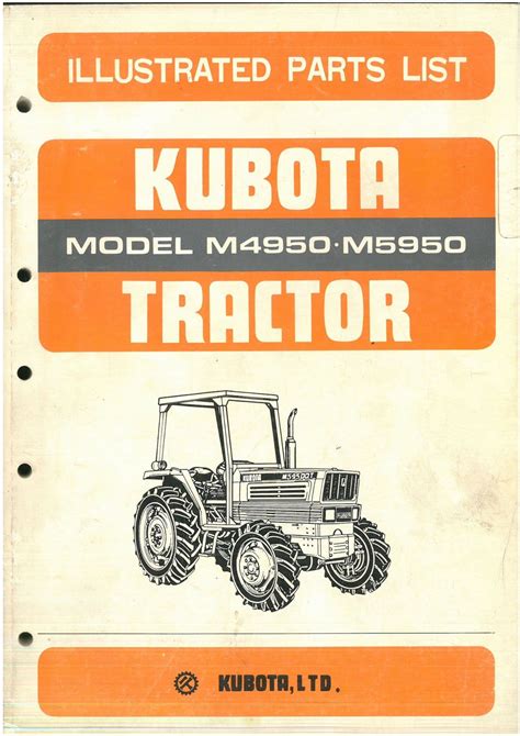 Kubota Tractor M5950 Parts Manual Illustrated Parts List