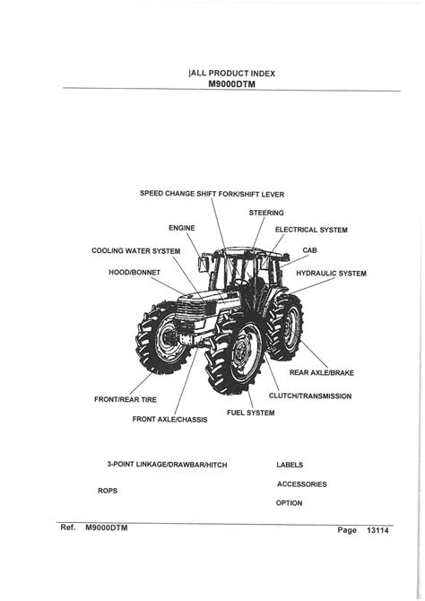 Kubota Tractor M9000dtm Parts Manual Illustrated Parts List