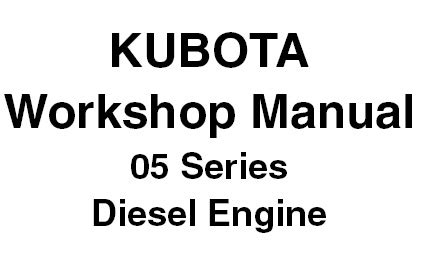 Kubota V1205 B V1205 T B V1305 B Workshop Service Manual