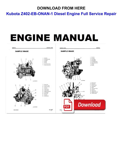 Kubota Z402 B Diesel Engine Service Repair Manual