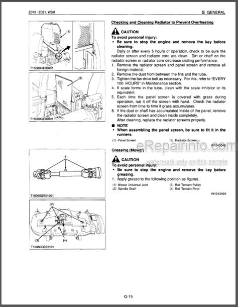 Kubota Zd18 Zd21 Early Zero Turn Mower Workshop Service Manual Pdf