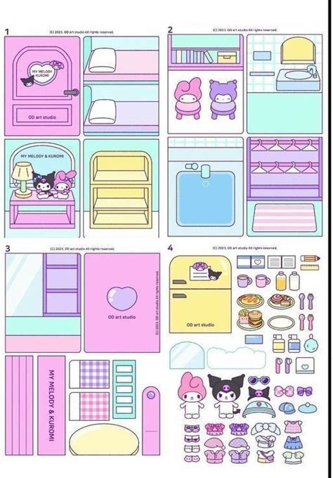 Kuromi Paper Doll House Printable