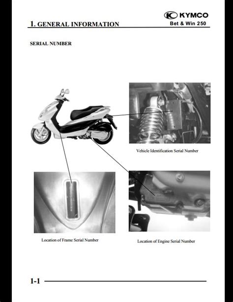 Kymco Bet Win 250 Service Repair Workshop Manual