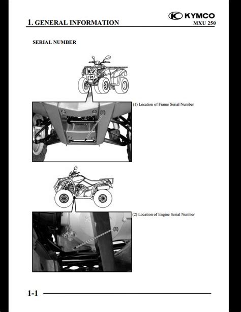 Kymco Mxu 250 2002 Repair Service Manual