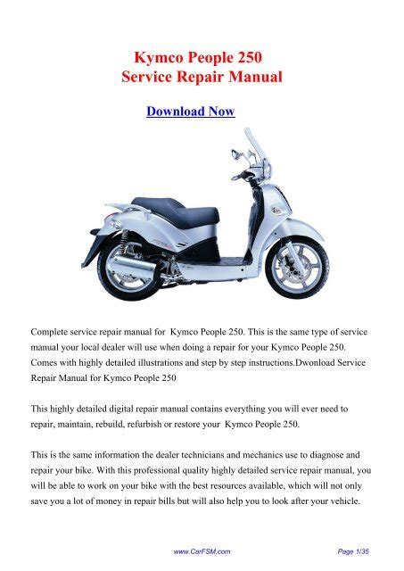 Kymco People 250 Service Repair Manual Download