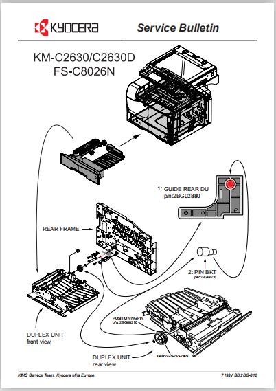 Kyocera Dp 710 Service Repair Manual Parts List