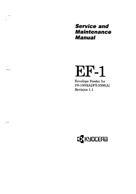 Kyocera Envelope Feeder Ef 1 Service Repair Manual