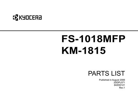 Kyocera Fs 1018mfp Multifunction Printer Service Repair Manual Parts List Service Bulletin