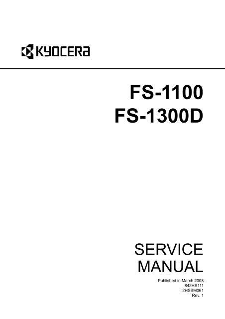 Kyocera Fs 1100 1300d Service Manual