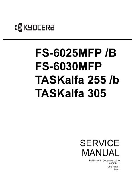 Kyocera Fs 6025mfp 6025mfp B Fs 6030mfp Service Manual Repair Guide Parts Catalog